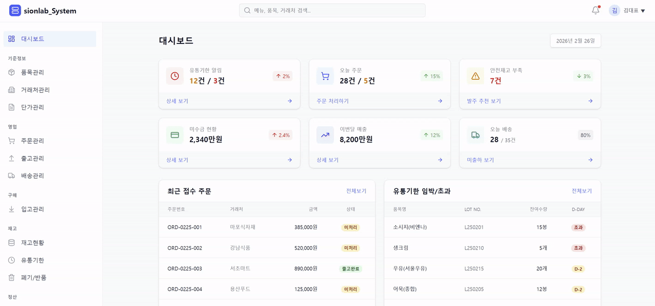 유통 재고관리 시스템