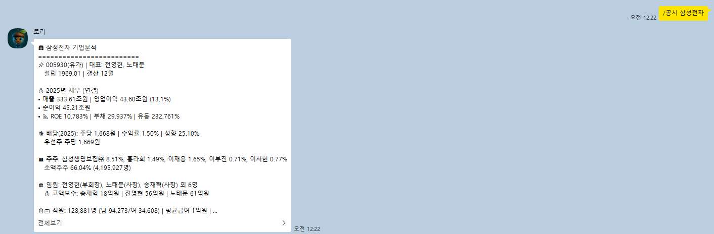 /공시 삼성전자 실제 응답